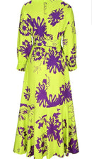 Women Off Shoulder Floral Print Ankle Length Slash Neck Maxi Dress B-58760 - TUZZUT Qatar Online Shopping