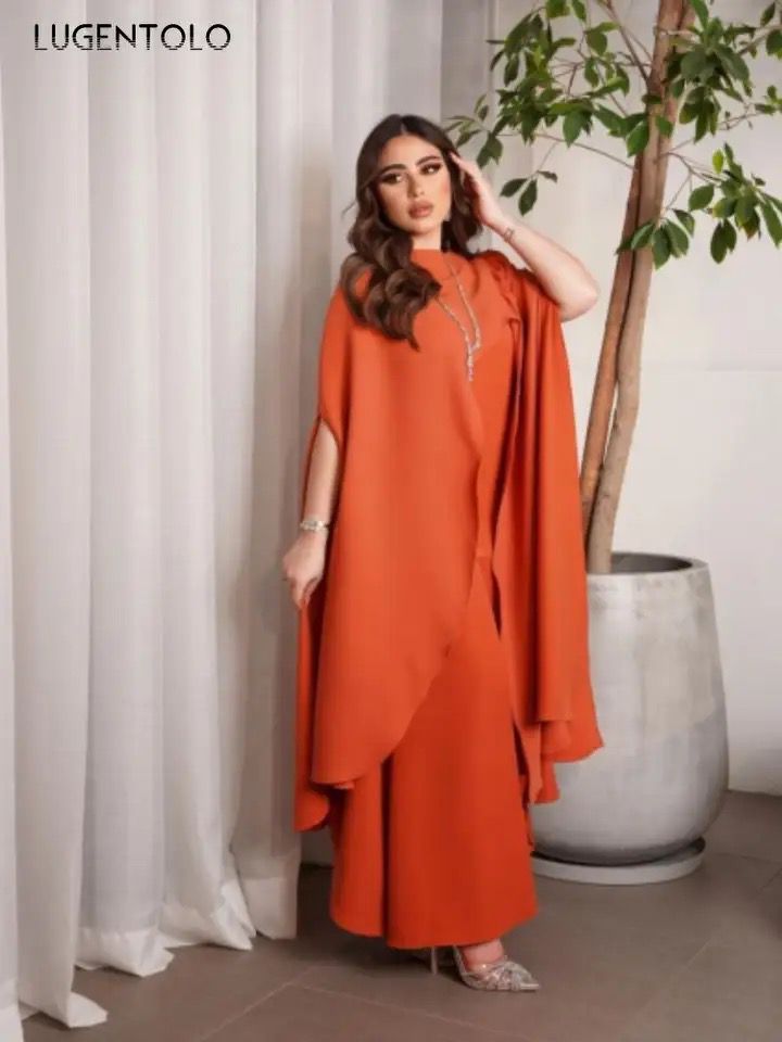 Luxury O Neck Long Dress Women Elegant Loose Sexy Big Swing Party Dress XL B-96321 - TUZZUT Qatar Online Shopping