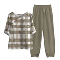 Cotton 2 Piece Outfits For Women Boho Wide Leg Pants Suit 0010070 - TUZZUT Qatar Online Shopping
