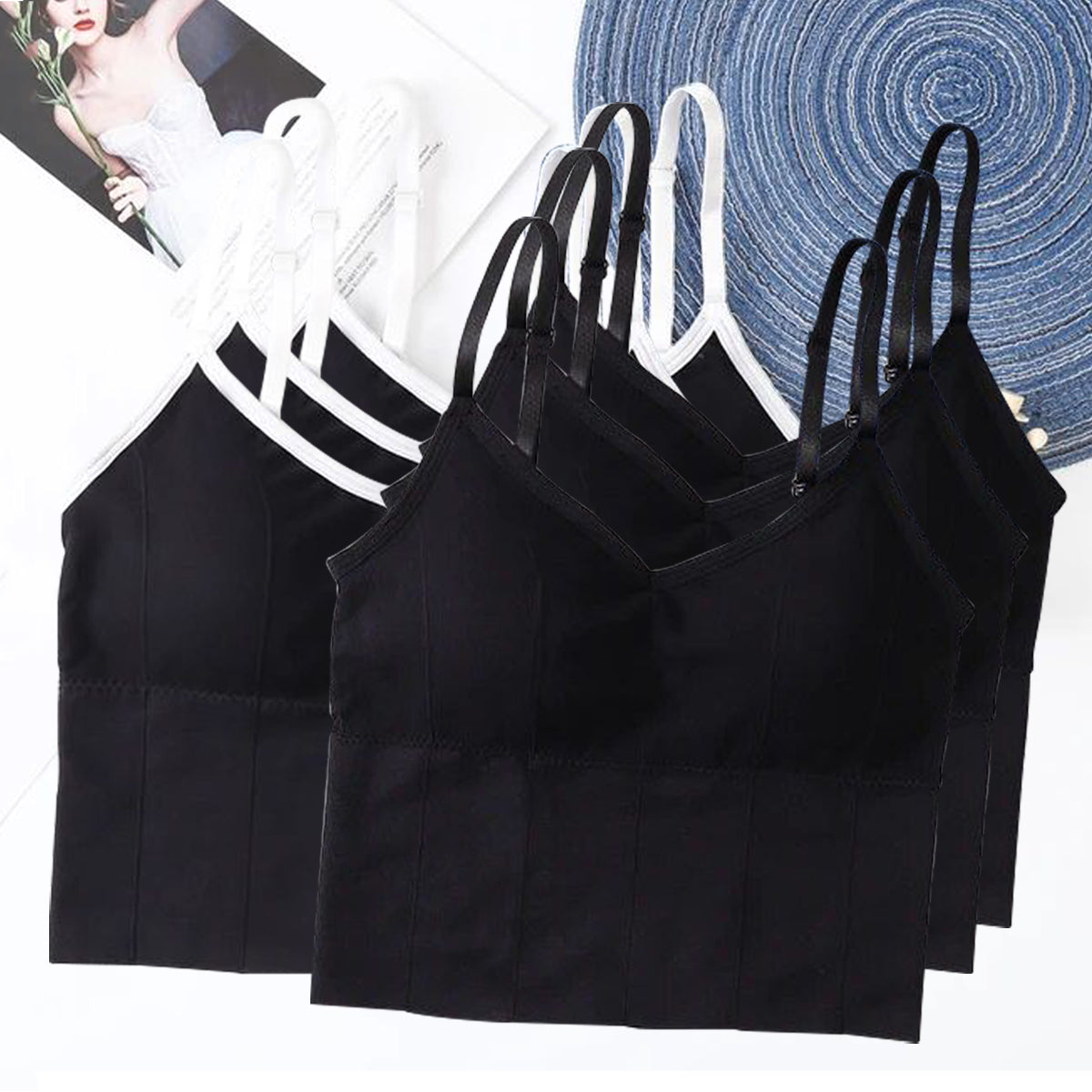 6 Pcs Women Seamless Lingerie Elastic Push Up Crop Tube Top Bra - D210 6 Pcs Women Seamless Lingerie Elastic Push Up Crop Tube Top Bra - D210