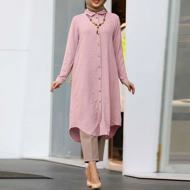 Arabic Women Long Sleeve Blouse Casual Loose Shirt B-57005 - TUZZUT Qatar Online Shopping