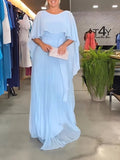 Women's Long Chiffon Pleated Dinner Party Dress B-87764 - TUZZUT Qatar Online Shopping