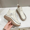 Women's Genuine Leather Lace Up Thick Flat Bottom Ankle Boots CLR-16 - TUZZUT Qatar Online Shopping