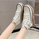 Women's Genuine Leather Lace Up Thick Flat Bottom Ankle Boots CLR-16 - TUZZUT Qatar Online Shopping