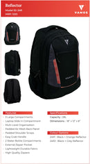 VAMOS Reflector Back Pack 24R1 - Capacity : 28L - TUZZUT Qatar Online Shopping