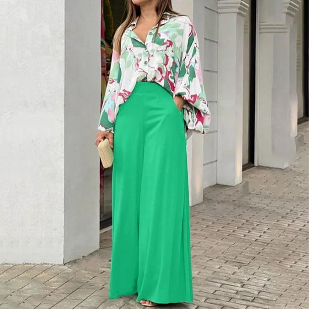 Women Casual Printed Long Sleeve Turndown Neck Tops Collar Long Pants Sets B-53535 Women Casual Printed Long Sleeve Turndown Neck Tops Collar Long Pants Sets B-53535