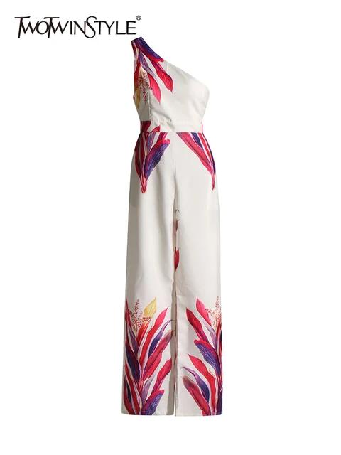 Women Irregular Collar Sleeveless High Waist Wide Leg Pants Jumpsuit B-70100 - TUZZUT Qatar Online Shopping