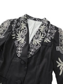 Pattern Print Lapel Long Sleeve Pockets Business Jacket XL 070042671 - TUZZUT Qatar Online Shopping