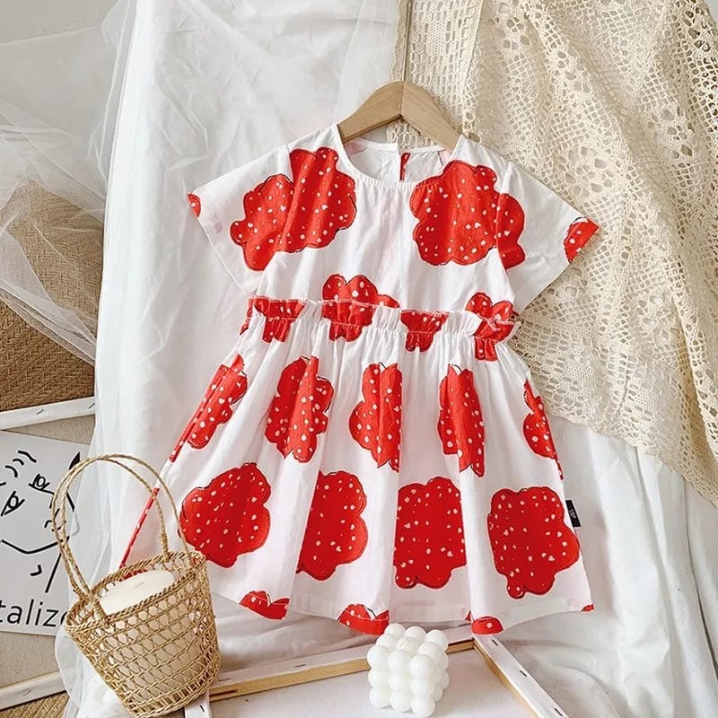 Summer Female Baby Princess Dress Cloud Pattern Printing Girl 1-2Y X1999582 - TUZZUT Qatar Online Shopping