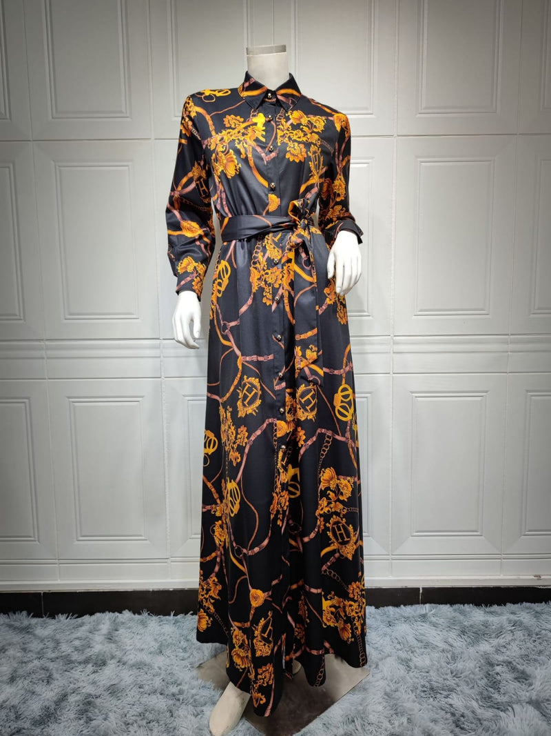 Women Vintage Abaya Hijab Muslim Kaftan Dress S4607095 - TUZZUT Qatar Online Shopping