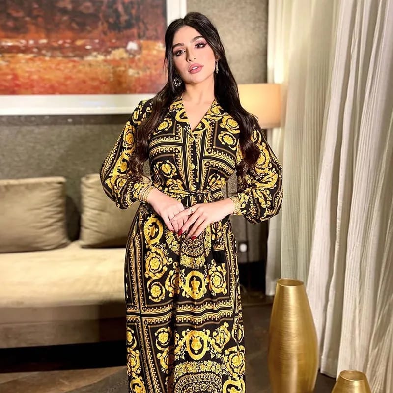 Muslim Moroccan Women Kaftan Long Sleeve Dresses S4196847 Muslim Moroccan Women Kaftan Long Sleeve Dresses S4196847