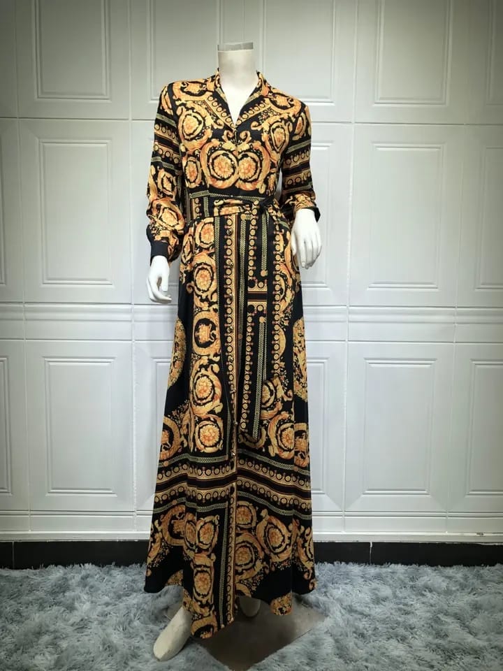 Muslim Moroccan Women Kaftan Long Sleeve Dresses S4196847 - TUZZUT Qatar Online Shopping