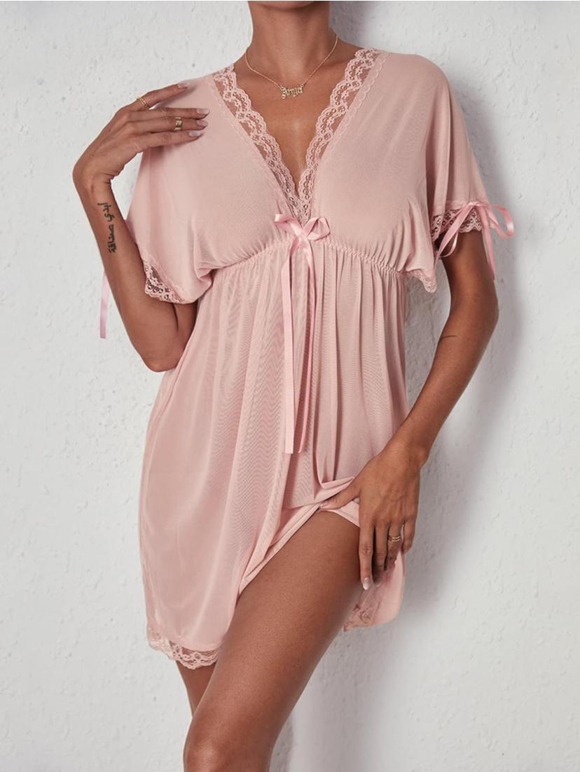 Murzansi Contrast Lace Sheer Mesh Lingerie Set S3584969 Murzansi Contrast Lace Sheer Mesh Lingerie Set S3584969