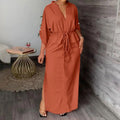 Women Solid Color Dress 3XL B-71142 - TUZZUT Qatar Online Shopping