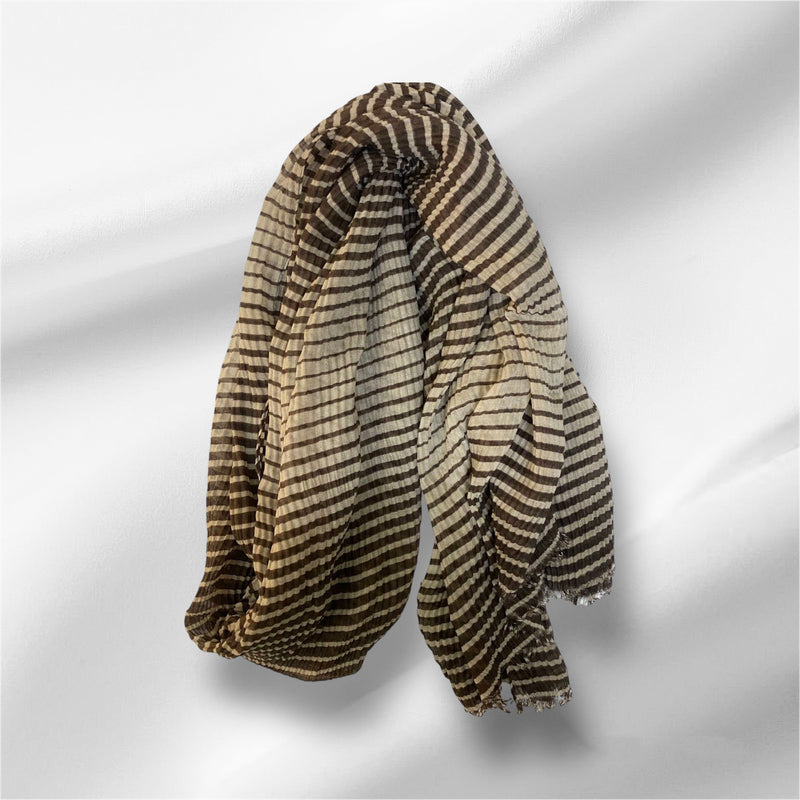 Pleated Hijabs Long Striped Shawls For Women SS2024 - TUZZUT Qatar Online Shopping