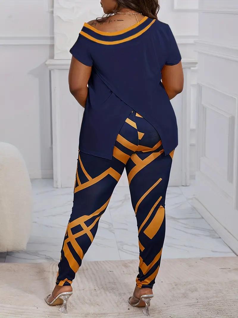 Slanted Shoulder Print Slit Fashion Suit M B-115085 - TUZZUT Qatar Online Shopping