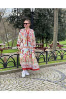 Women's Katleya Saks Blue Button Detailed Casual Dress B-113599 - TUZZUT Qatar Online Shopping