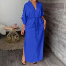 Women Solid Color Dress 3XL B-71142 - TUZZUT Qatar Online Shopping