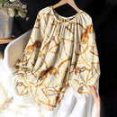 ZANZEA Women's Vintage Round Neck Blouse Shirt S S3919500 - TUZZUT Qatar Online Shopping