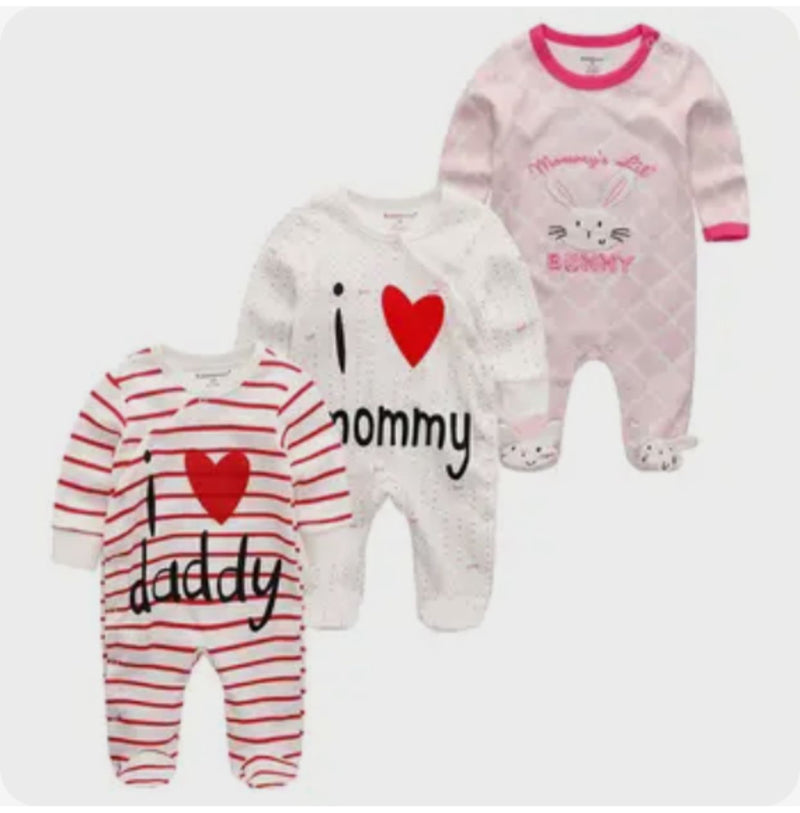 3pc Kiddie Zoom Unisex Long Sleeve Rompers 6-9m X1920117 - TUZZUT Qatar Online Shopping