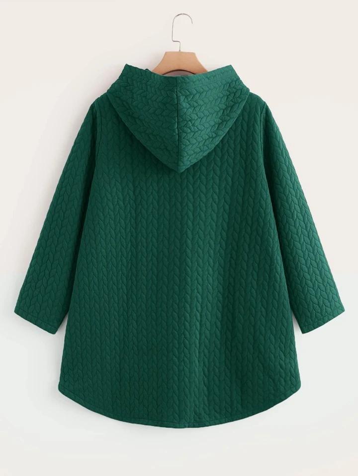 Hooded Single Breasted Women's Cotton Coat XL B-43863 - TUZZUT Qatar Online Shopping