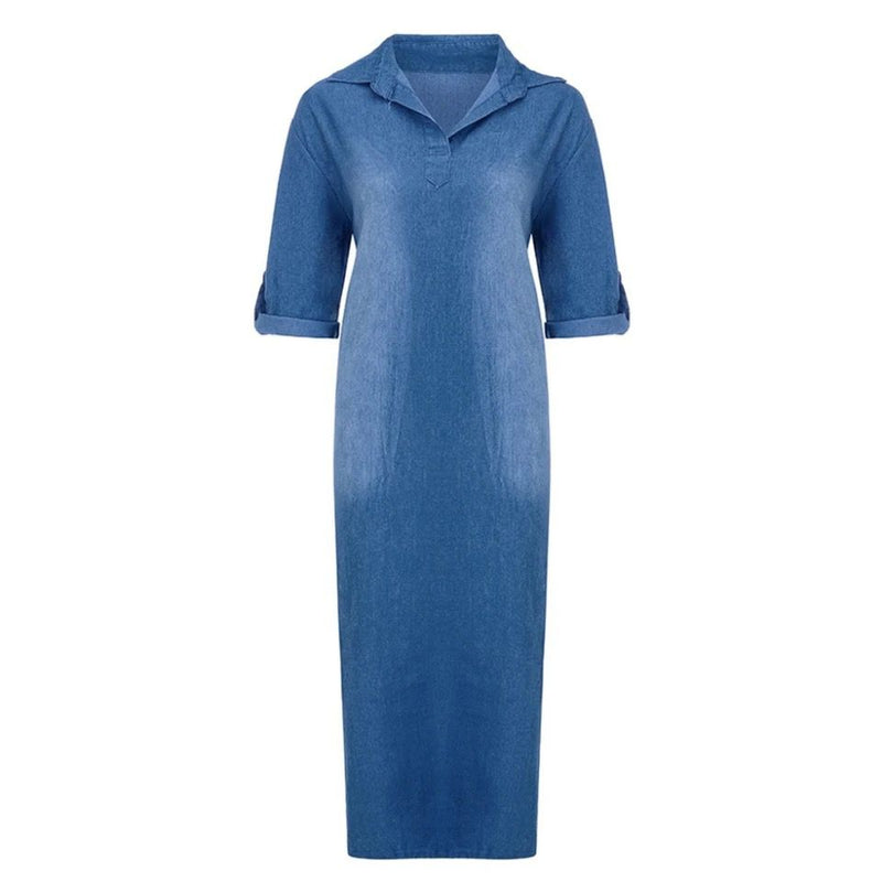Women Vintage Loose Dress L B-101426 - TUZZUT Qatar Online Shopping