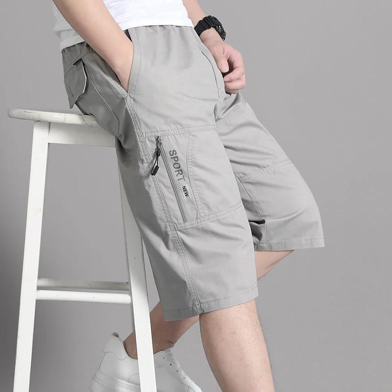 Men's cargo shorts with zipper pocket 5XL ae101 - TUZZUT Qatar Online Shopping
