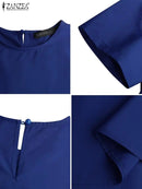 ZANZEA Women Asymmetrical Blouse XL S3329644 - TUZZUT Qatar Online Shopping