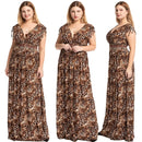 Casual Dresses Leopard Print Long Maxi Boho Dress XL X3449976 - TUZZUT Qatar Online Shopping