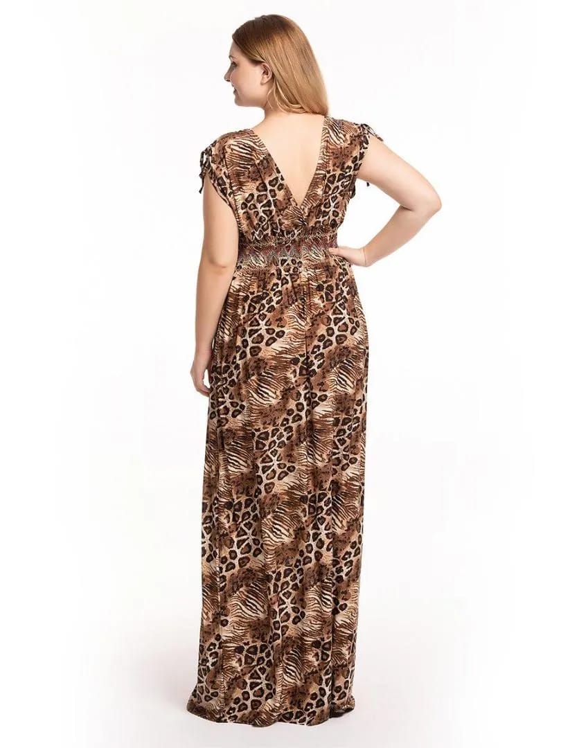 Casual Dresses Leopard Print Long Maxi Boho Dress XL X3449976 Casual Dresses Leopard Print Long Maxi Boho Dress XL X3449976