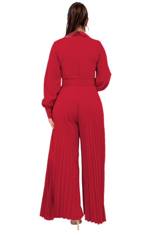 Chic Vintage Lapel Long Sleeve Pleated Loose Sports Suit 3XL B-79223 - TUZZUT Qatar Online Shopping