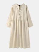 Women's High Neck Loose Open Tube Long Dress L 000686014 - TUZZUT Qatar Online Shopping