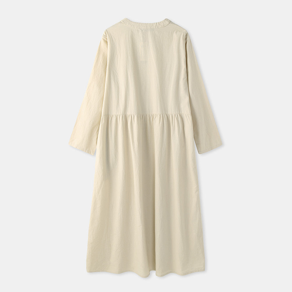 Women's High Neck Loose Open Tube Long Dress L 000686014 Women's High Neck Loose Open Tube Long Dress L 000686014