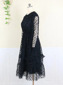 Long Sleeve Through Mesh Velvet Party Prom Spring Summer Outfits XL S3875307 - TUZZUT Qatar Online Shopping