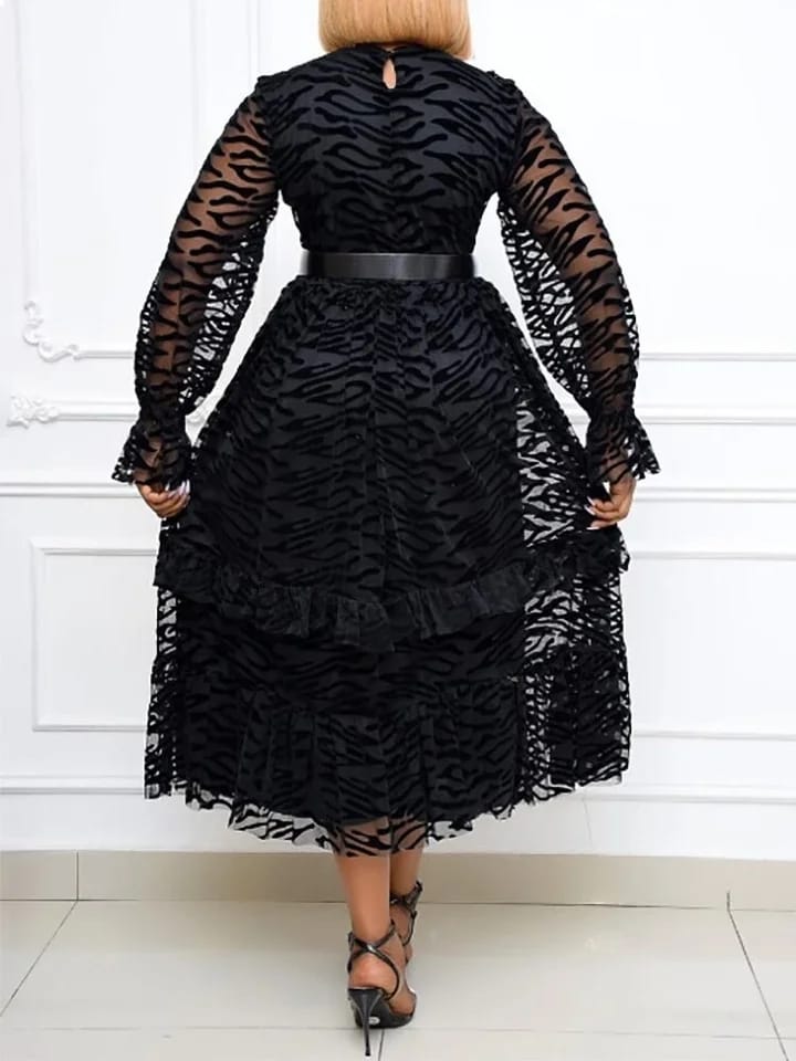Long Sleeve Through Mesh Velvet Party Prom Spring Summer Outfits XL S3875307 Long Sleeve Through Mesh Velvet Party Prom Spring Summer Outfits XL S3875307