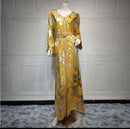 Gold Chiffon Abaya Dress Women S S4538201 - TUZZUT Qatar Online Shopping