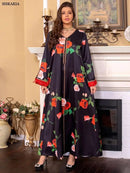 Pink embroidered long dress with big hem M S4945039 - TUZZUT Qatar Online Shopping