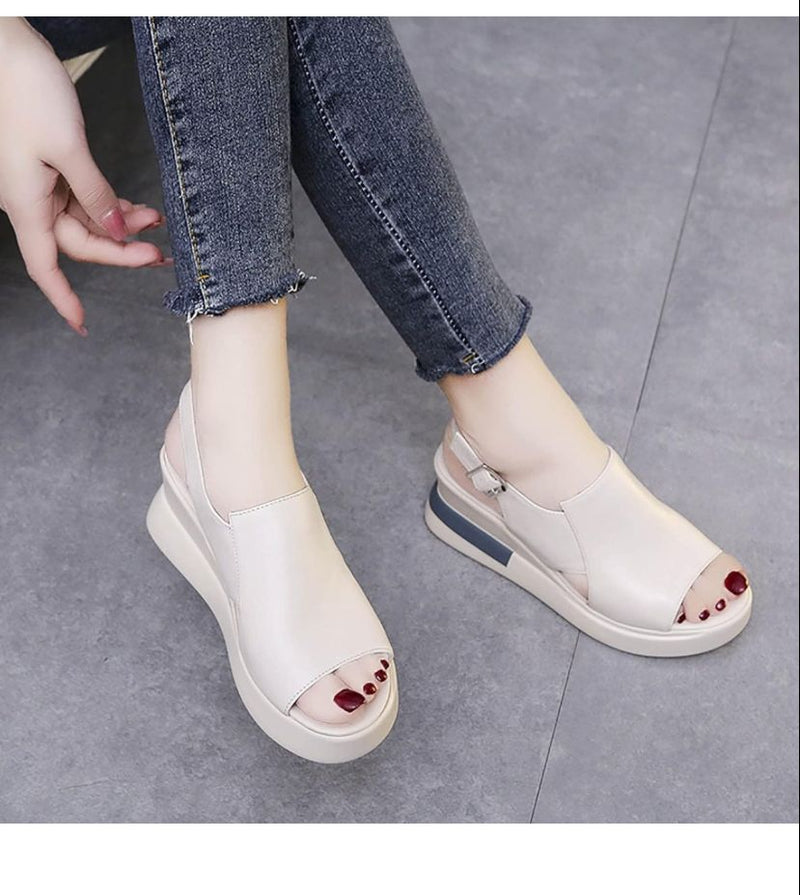 Wedges Buckle Women's Sandals 30369 - TUZZUT Qatar Online Shopping