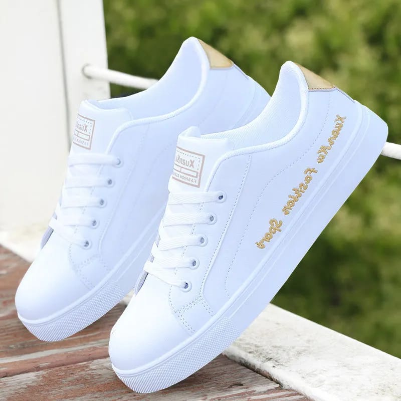 Fashion Sports White Casual Leather Sneakers 43 S4876705 - TUZZUT Qatar Online Shopping