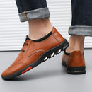New Men Leather Comfortable Low Top British Casual Shoes 41 S4489832 - TUZZUT Qatar Online Shopping