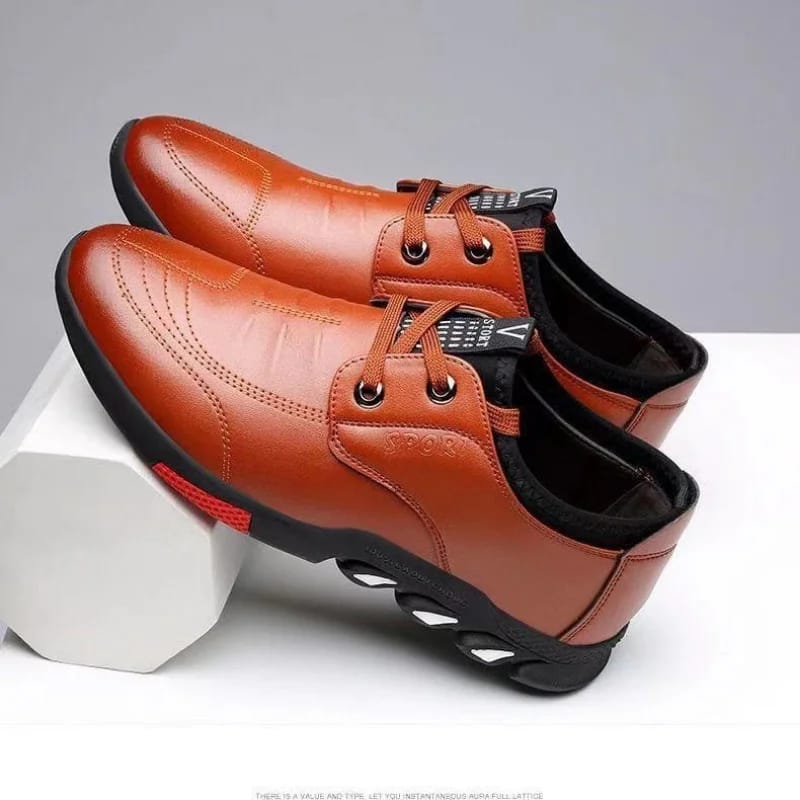 New Men Leather Comfortable Low Top British Casual Shoes 41 S4489832 - TUZZUT Qatar Online Shopping