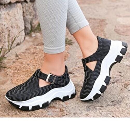 Womens Black Sanix Sole Buckle Casual Sneaker 40 S4269746 - TUZZUT Qatar Online Shopping