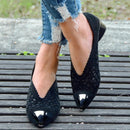 Pointed Toe Chunky Heel Slip-On High-Heeled Sandals 32281 - TUZZUT Qatar Online Shopping