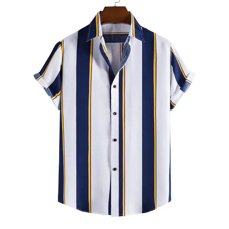 Camisas Para Hombre Summer New Men's Short-sleeved Shirts L X4613301 - TUZZUT Qatar Online Shopping
