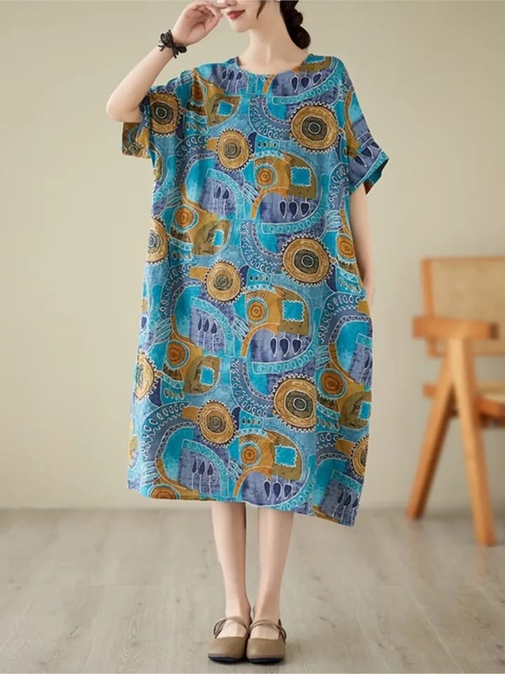 Summer Oversized Midi Dress Women X4954654 - TUZZUT Qatar Online Shopping