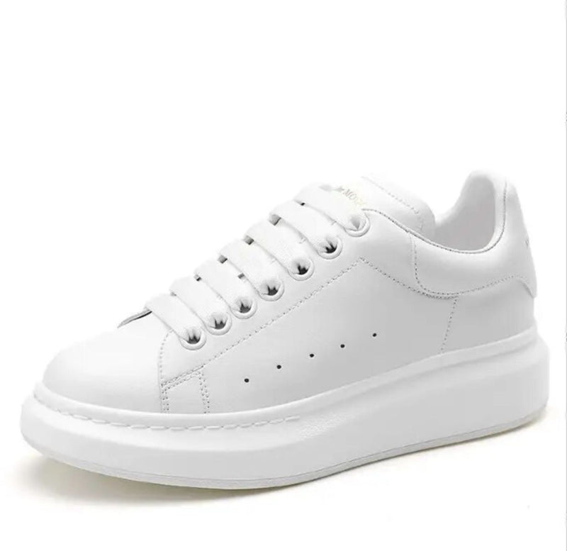 Luxury Brand Lace Up Flat Chunky Heel Platform Sneakers 44 - TUZZUT Qatar Online Shopping