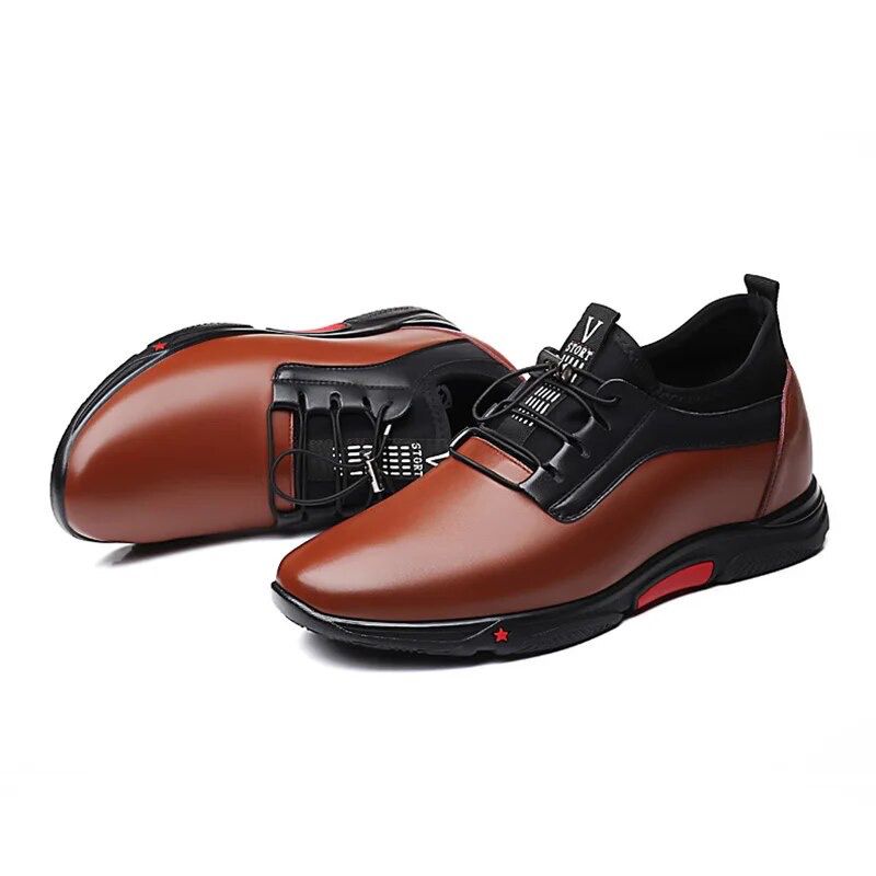 Fashion Sneakers Men Luxury Platform Elevator Shoes Brown - TUZZUT Qatar Online Shopping
