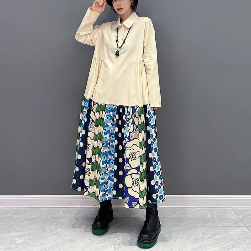 Women Korean Style Long Sleeve Shirt Dress B-366701 Women Korean Style Long Sleeve Shirt Dress B-366701