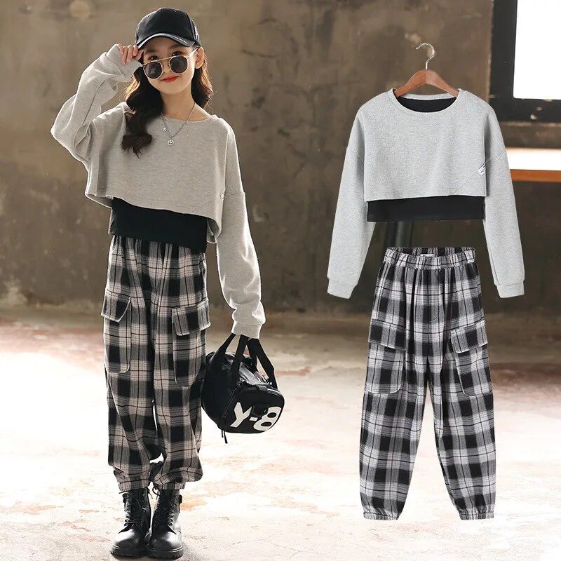 Teenage Girls O-Neck Blouse and Pants Two Piece Set 5-6Y S4634982 Teenage Girls O-Neck Blouse and Pants Two Piece Set 5-6Y S4634982