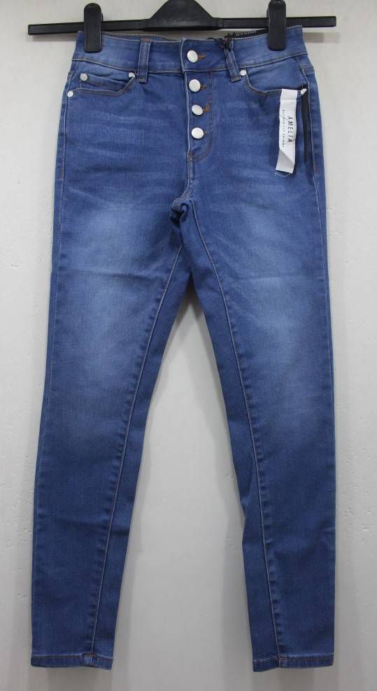 LADIES 4 POCKET TISSUE DENIM BUTTON FLY SKINNY FIT LONG PANT L S4915488 LADIES 4 POCKET TISSUE DENIM BUTTON FLY SKINNY FIT LONG PANT L S4915488